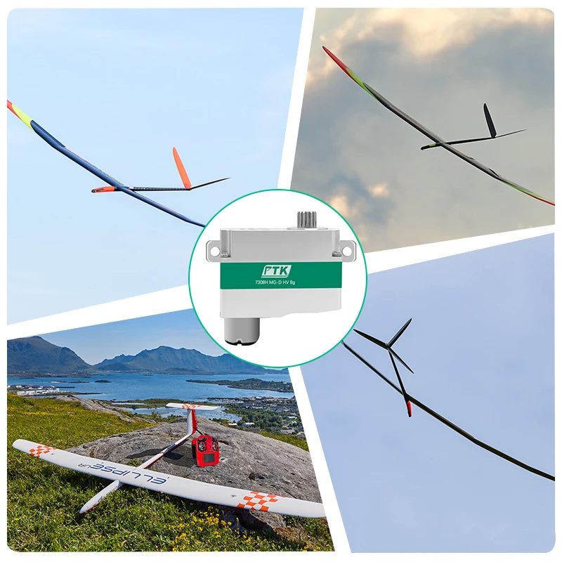 PTK 7308 H MG-D 8g servo Wholesale digital Metal tooth metal case model airplane DLG,  Glider aircraft servo kts x08  same level