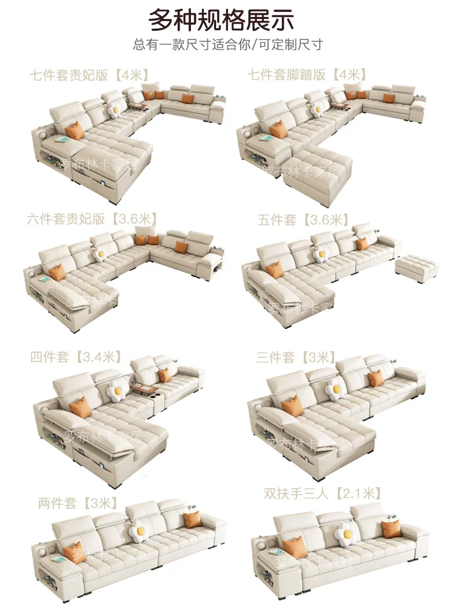 Sofa living room 2024 new cream wind cat scratching leather fabric sofa furniture removable and washable