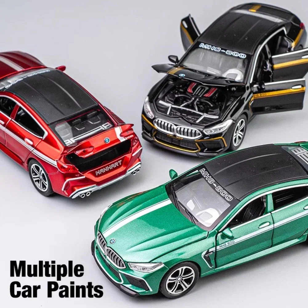 1:32 Scale BMW M8 MANHART Toy Car Model Metal Diecast Doors Opened Pull Back Simulation Vehicle Models Decoration Kids Gift BoyF