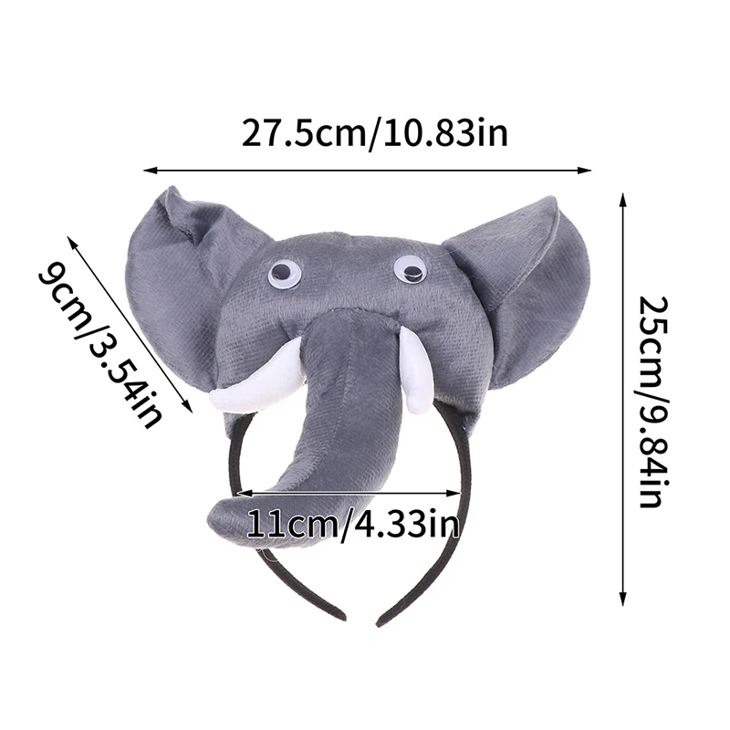 Kids Plush Children Elephant Ears Headband Animal Tie Tail Gift Birthday Party Cosplay Costume Prop