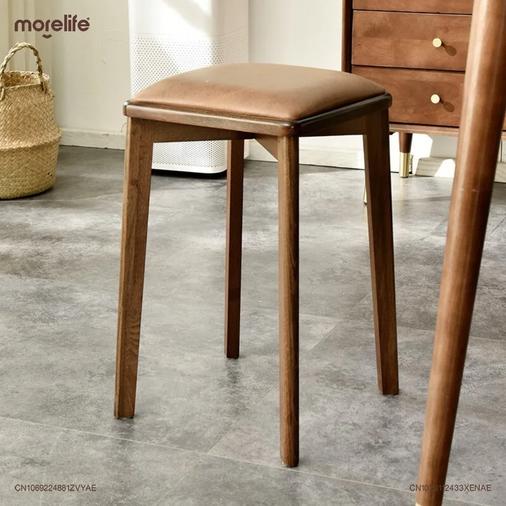 

Minimalist Footstool Stools Living Room Soft Pack Dining Chairs Solid Wood Stool Modern Simple Makeup Chair Home Furniture AK001