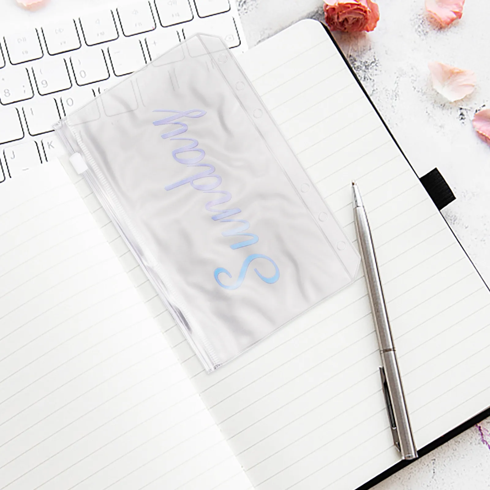 

14Pcs A6 Zipper Pouches Transparent PVC Binder Pockets for Cash Envelopes Budget Saving Challenge Document Filing Organizer