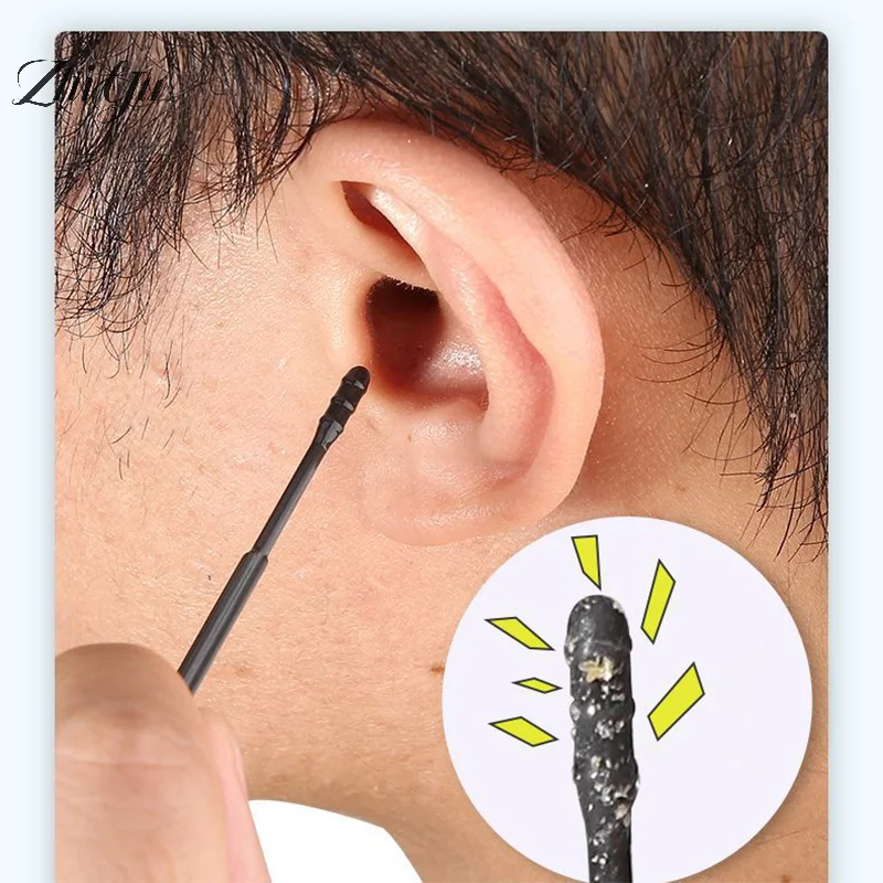 

20 шт./пакет, портативные одноразовые липкие ушные тампоны, спиральные насадки, набор инструментов для удаления воска, чистящая палочка, инструмент