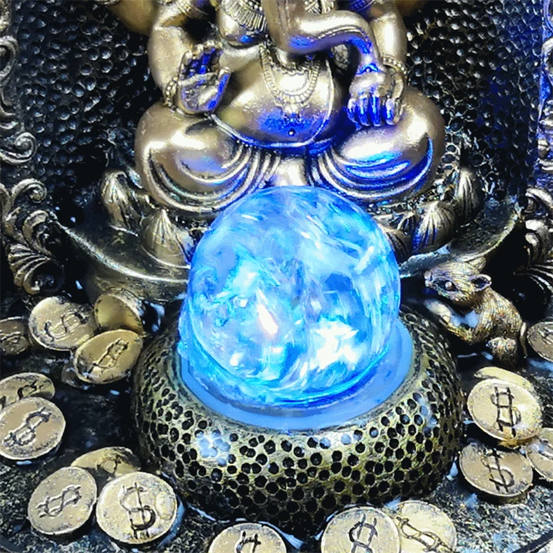 Lucky Ganesha Statue Elephant Hindu God of Success Resin India Idol Desktop Water Fountain Perfect Gifts for Wedding and Diwali - view 6