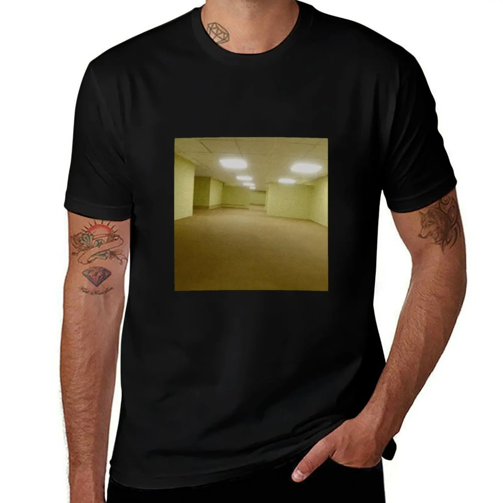 The Backrooms Hallway T-Shirt cotton tshirt 100% T-Shirt