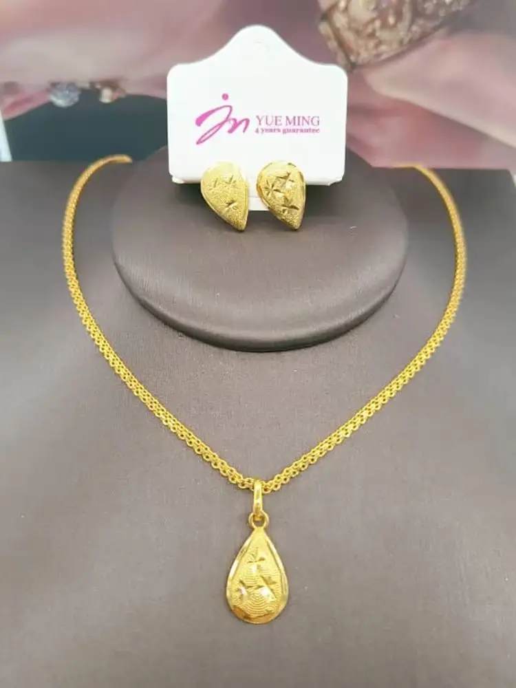 Ensemble de bijoux couleur or exquis pour fête, boucles d'oreilles et pendentif, ensemble de bijoux de mariée africaine pour fête de fiançailles