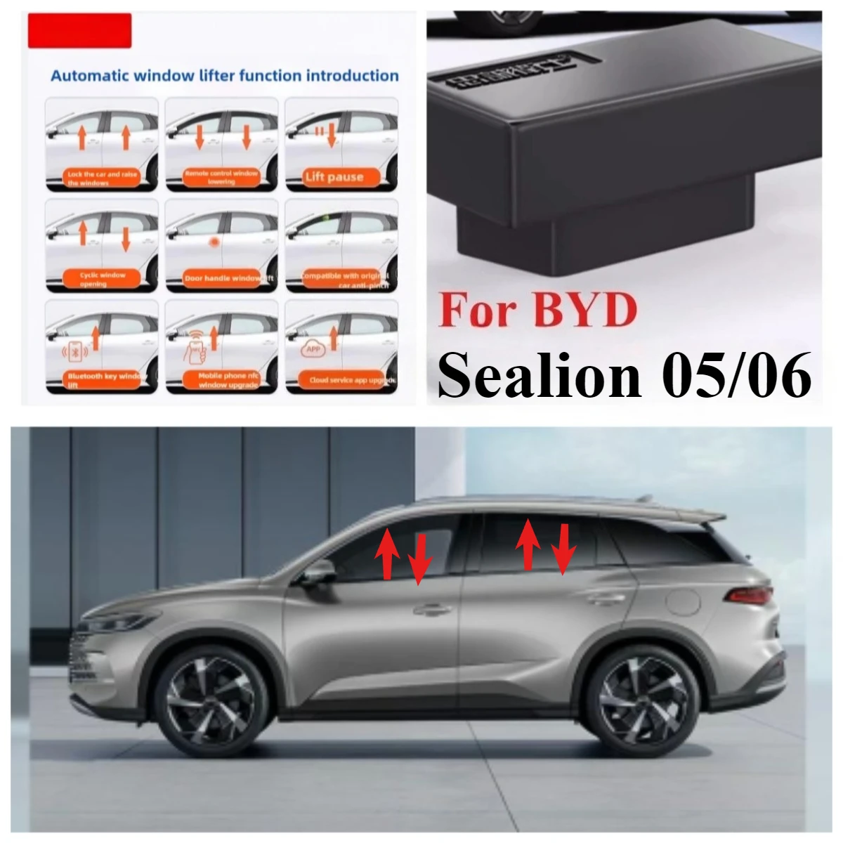 

Intelligent Window Closer Car Automatic Window Closer Closing & Open Control By Remote for BYD Sealion 05/06 BYD Accessories