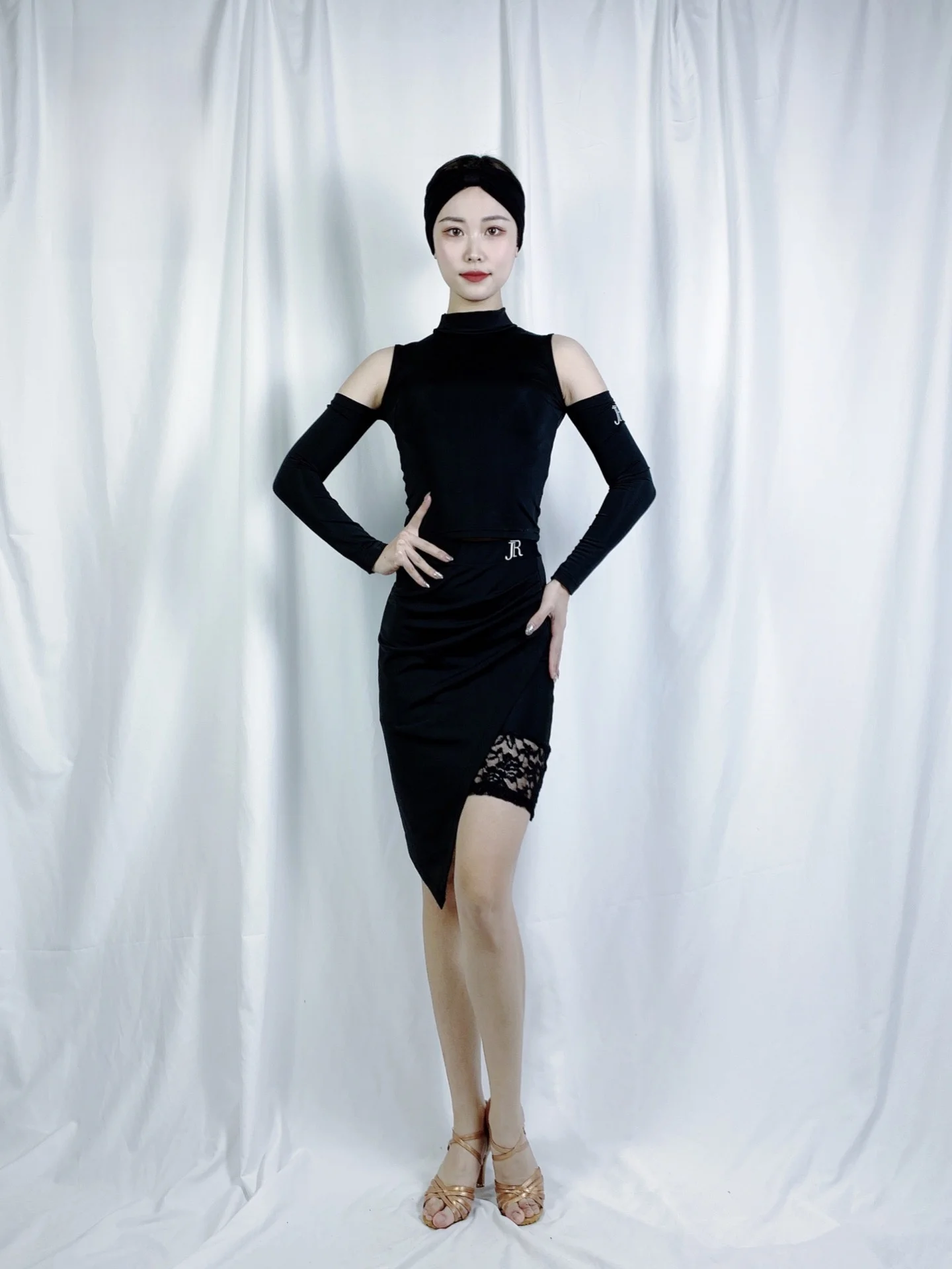 JIA.DANCE ลาตินเต้นรำใหม่ผู้หญิงเทอร์ลูกไม้กระโปรงกระชับสัดส่วนยืนเต้นรำกระโปรง R69 กีฬาฟิตเนสแฟนสินค้า