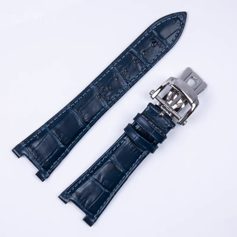 For Patek Philippe Watchands with Genuine Cow Leather Nautilus Series 5712G 5711 Notch 13 Watch Strap 25mm