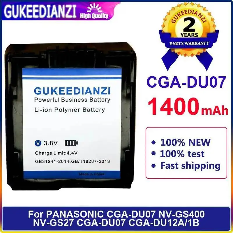 

High-Capacity 1400Mah Fast Charging Camera Battery For Panasonic Cga-DU07 NV-GS400 NV-GS27 Cga-DU12A 1B