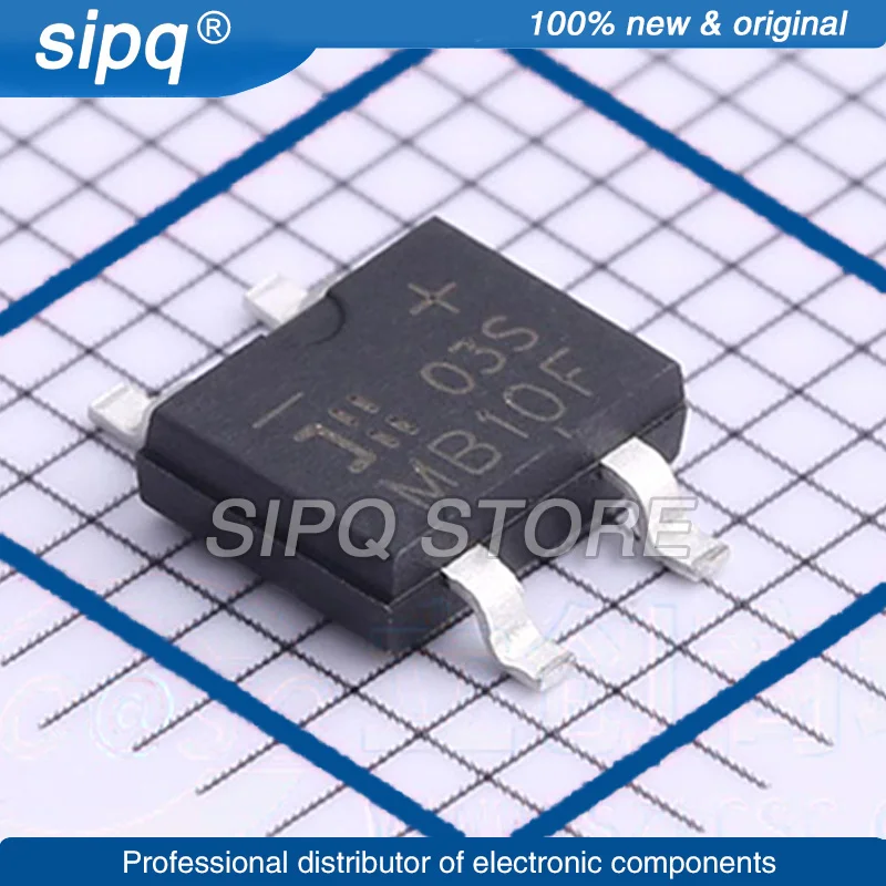 10PCS/LOT MB10F-13 MB10F 30A 940MV@800MA 800MA 1KV MBF BRIDGE RECTIFIERS  Brand New Original In Stock IC