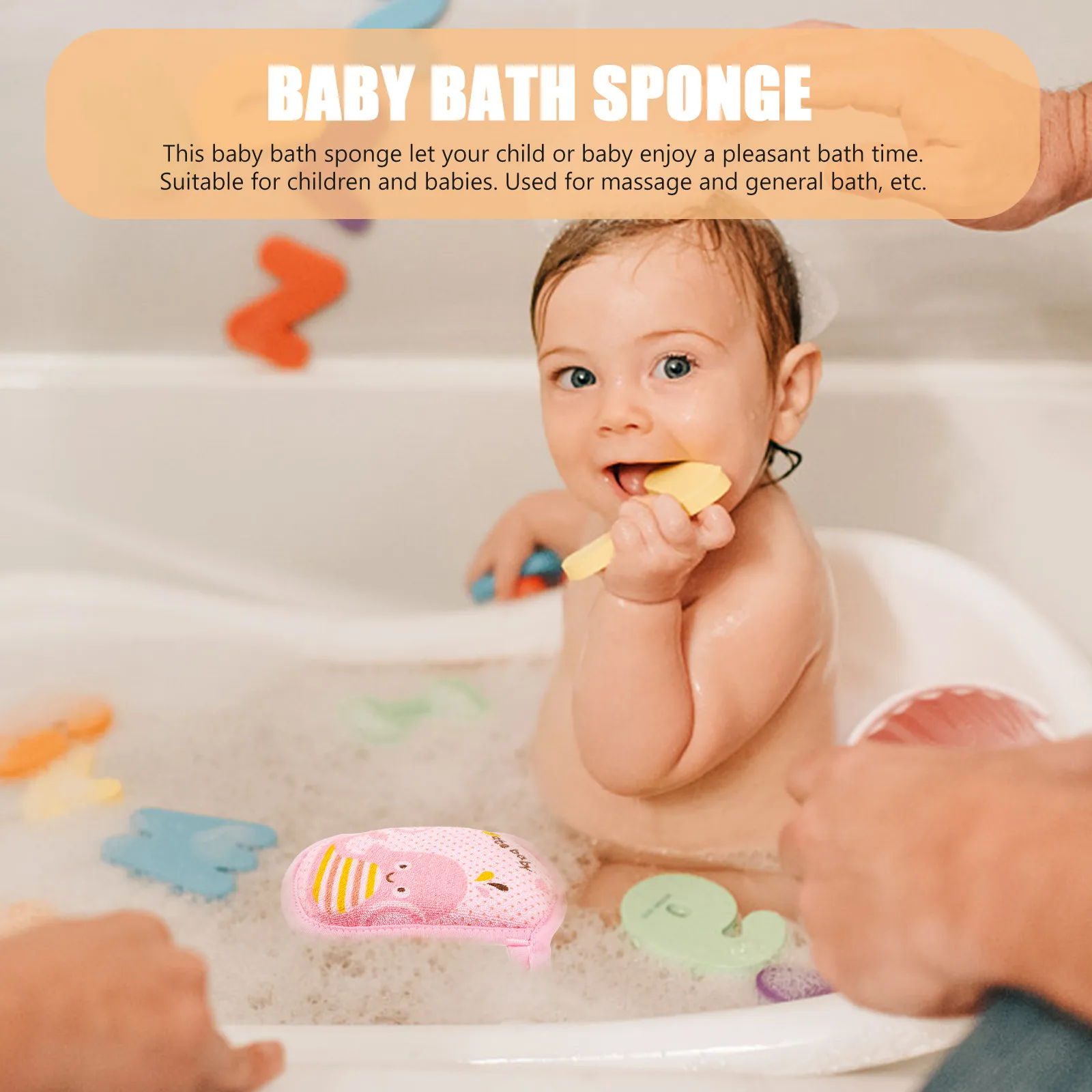 Cartoon Bath Scrubber Sponge for Baby Toddler Newborn Gentle Exfoliating Body Scrubber Portable Comfortable Shower Tool