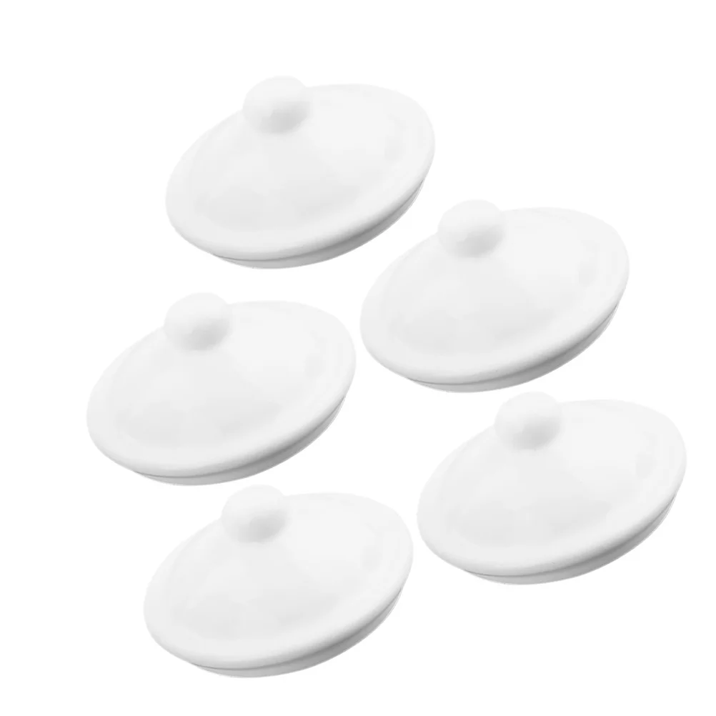 

5Pcs Enamel Mug Lids Round Universal Tea Coffee Cup Covers Reusable Spill Resistant White Replacement Cup Lid Teacup Lid