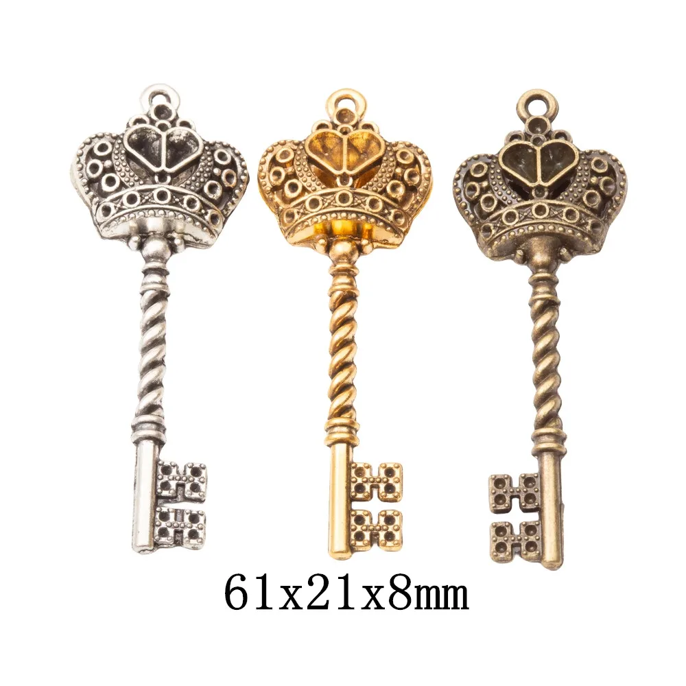 9pieces (key) vintage zinc alloy charm metal pendant DIY jewelry discovery making accessories 1952