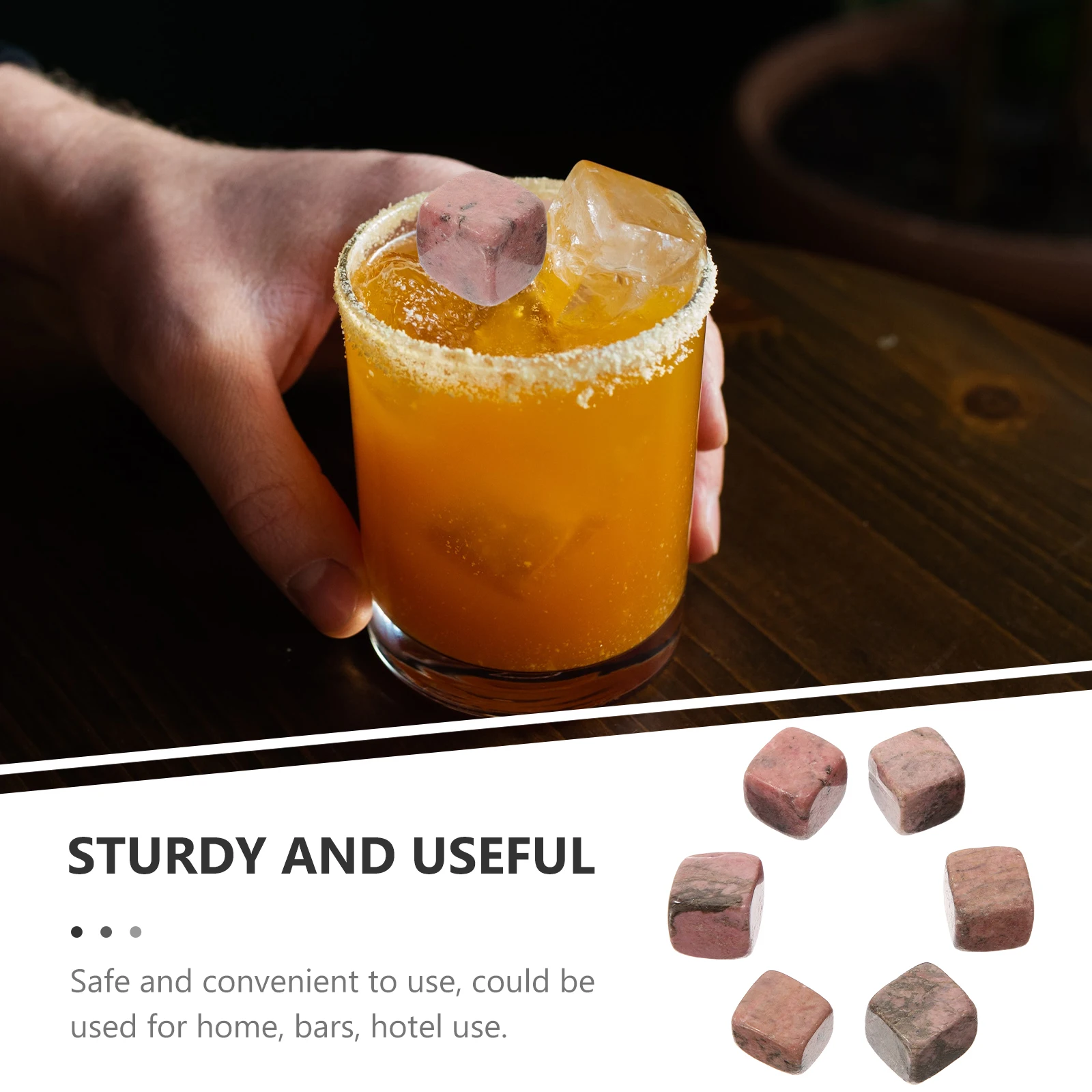 

6 pcs Stone Reusable Cooling Stones Rose Quartz 0 8 Whiskey Stones Ice Cubes Inch Ice Cubes Gifts Set Bar Hotel