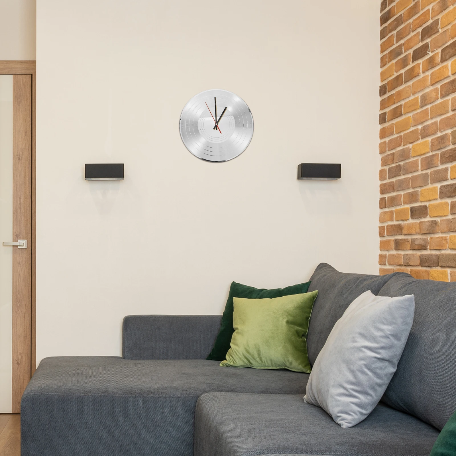 

Vinyl Record Wall Fake Clock Dial Living Room Decor Retro Design Vintage Style Music Theme Hang Clock Wall Decor