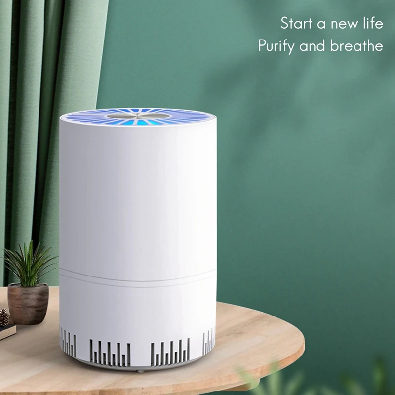 Air Purifier Home Auto Smoke Detector Hepa Filter Car Air Purifier USB Cable Low Noise With Night Light Desktop