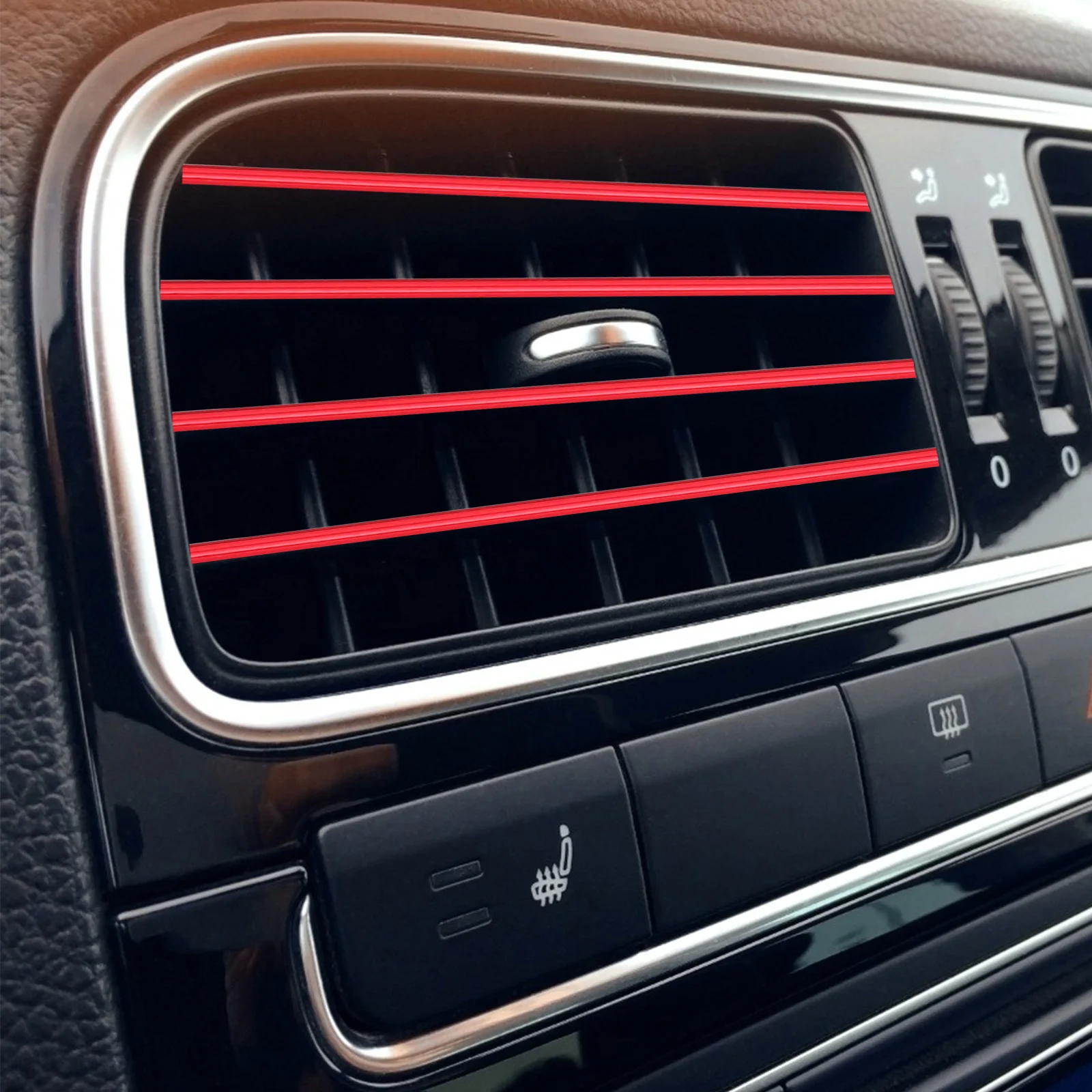 

10Pcs Car Outlet Decor Strip Practical Durable Auto Vent Clamp Trim Beautiful Appearance Car Outlet Strip Auto