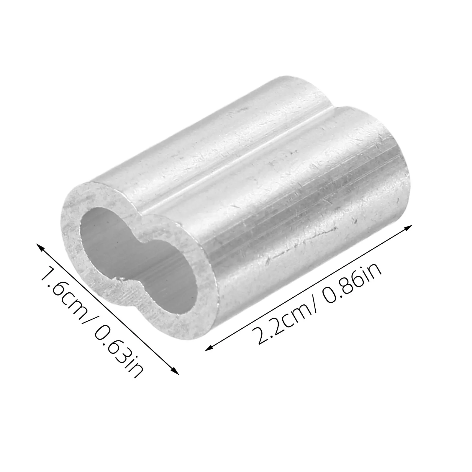 50Pcs Aluminum Cable Crimp Sleeves Heavy Duty Double Barrel Crimp Ferrules for Wire Rope Ends Secure Loop Connection Outdoor Use