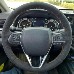 Customize Comfortable Suede Leather Car Steering Wheel Cover For Toyota Camry 2018-2019 Avalon 2019 RAV4 2019 Corolla 2019-2020