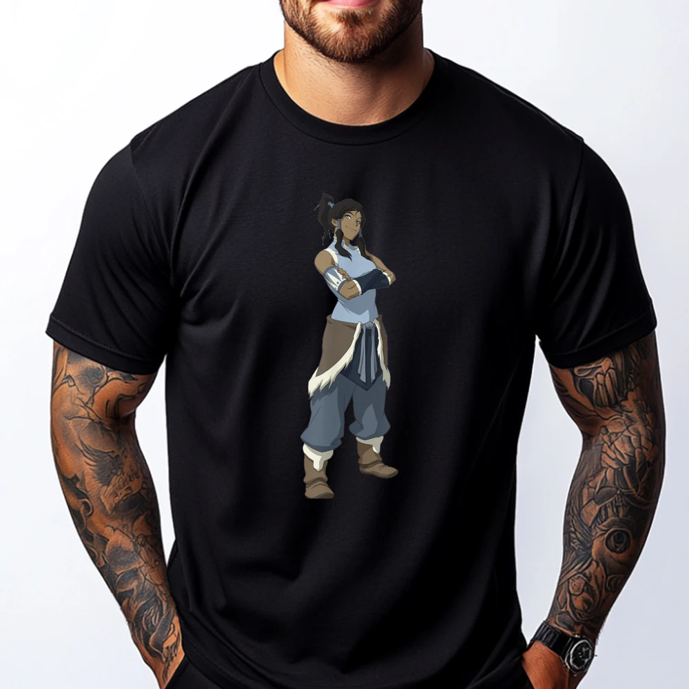 

The Legend Of Korra Arms Crossed Portrait Black Shirt Graphic Tees Cotton Comfort T Shirt Homme Hip Hop