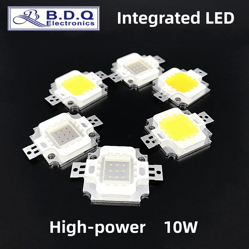 5 uds COV 10W cuentas de Chip LED rojo azul verde amarillo blanco cálido rosa luz UV LED integrado de alta potencia para bricolaje