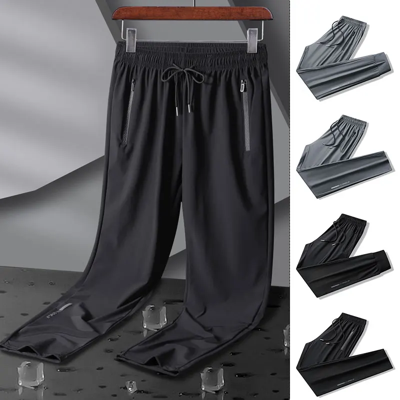 Reflective Quick Dry Jogging Pants Men Thin Breathable Sports Long Trousers For Gym Fishing Hiking Running