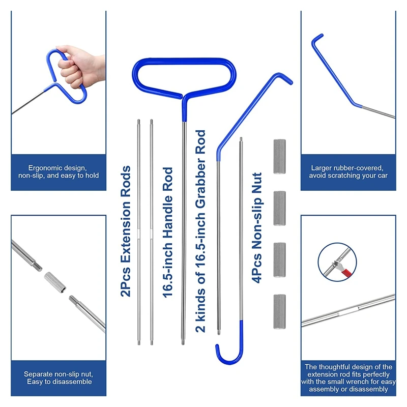 24 PCS Car Emergency Kit With Car Window Wedge,  Wedge Pump, Remote Handle, Automatic Cutting And Extraction Tool