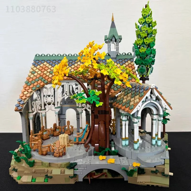 6167Pcs Creative Expert Icons Movie Lorded of Rings Castle Model Building Blocks Street View Toy Christmas Gift