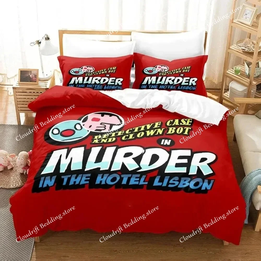 Anime Game Detective Case Clown Bot Bedding Set Duvet Cover Bed Set Quilt Cover Pillowcase Comforter king Queen Size Boys Adult