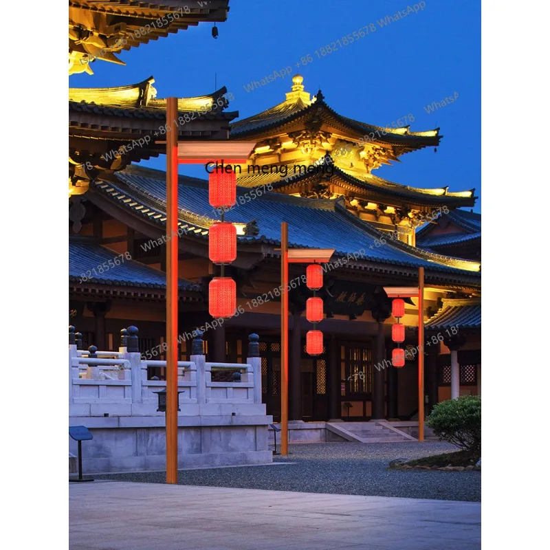 

Scenic B & B decoration solar lanterns high pole outdoor landscape lights Chinese scenic park lights