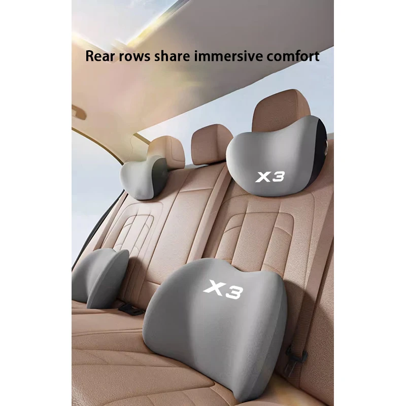 For  BMW X3 Car Memory Foam Neck Pillow Lumbar Cushion To Relieve Cervical Fatigue Car Headrest Cushion