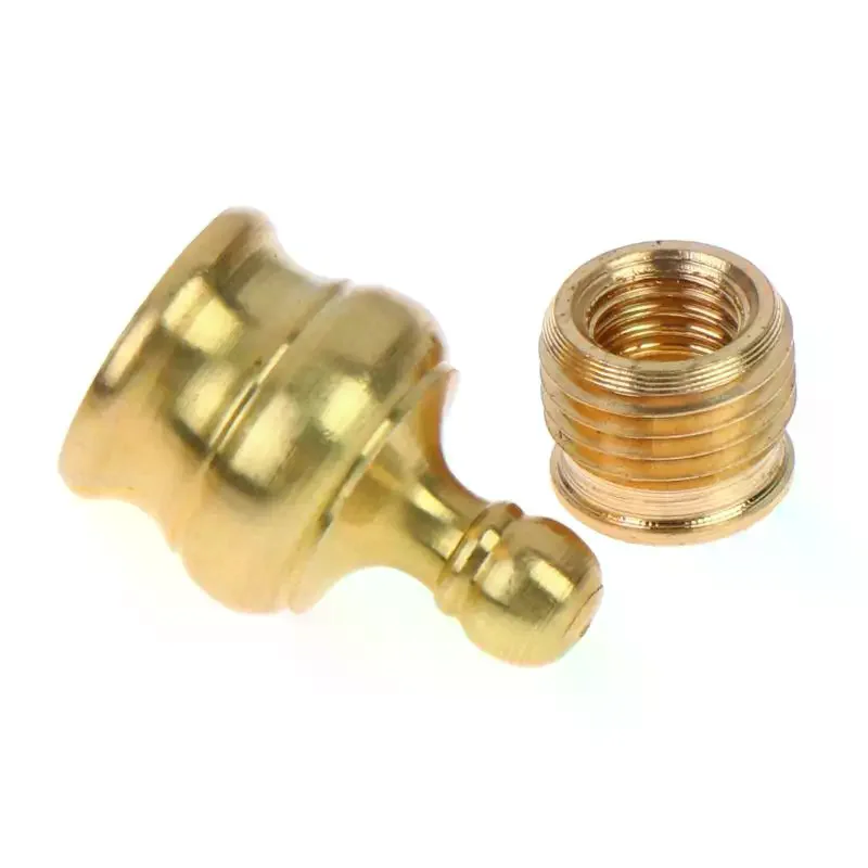 2Sets Solid Brass Lamp Shade Top Decoration Screw Cap Nuts With Reducing Adapter For Table Lamps Floor Lamps