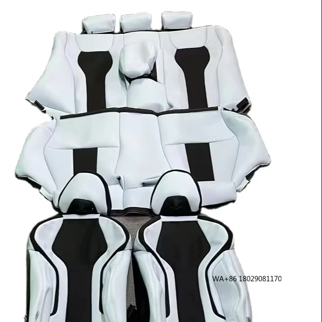 

Изготовленный на заказ светло-белый кожаный чехол из наппа, полностью сменный чехол для автомобильного сиденья для 3 серии 2018, передний ряд, обновленные спортивные сиденья M3