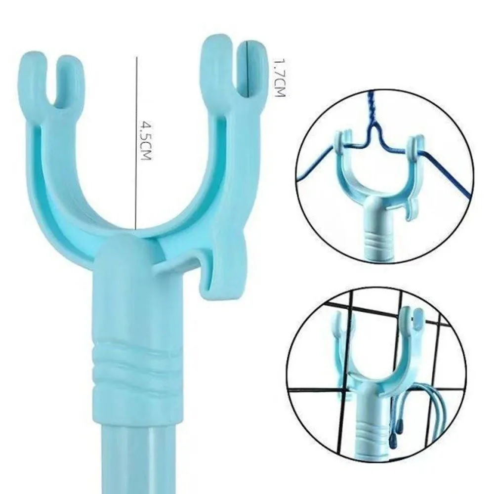 Adjustable Retractable Clothes Fork PP/Stainless Steel Heavy Duty Long Reach Closet Pole Clothes Picker