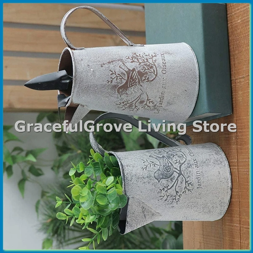 

Watering Can Vase French Jug Home Decoration Garden Decoration Vase Flower Arrangement Iron Flower Making Gardening 17cm-A33R