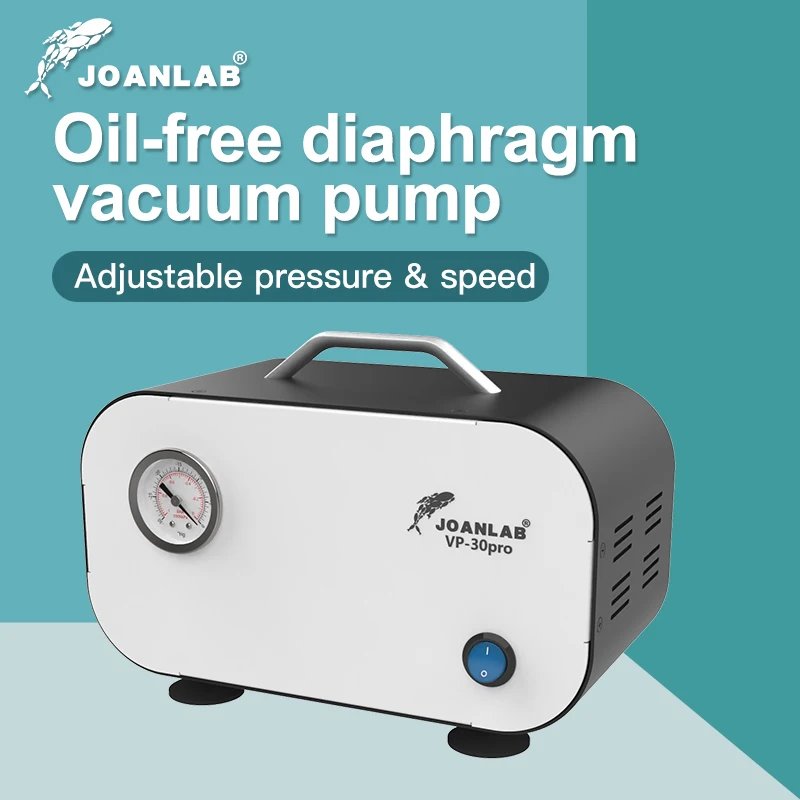 JOANLAB Oil-free Diaphragm Vacuum Pump Laboratory Filter Pump Portable Negative Pressure Pump Adjustable Pressure Lab Equipment