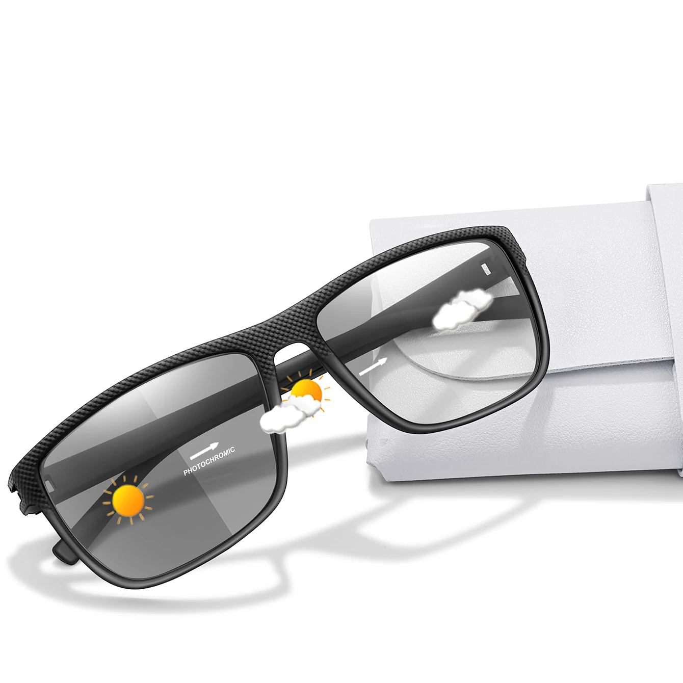 نظارات قراءة فوتوكروميك مستطيلة خفيفة الوزن للغاية نظارات طويلة النظر لكبار السن في منتصف العمر ملابس يومية لركوب الأمواج #6