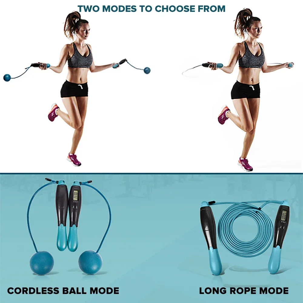 Jump Rope Wireless or Steel Wire Skipping Rope ABS Handle Exercise Jumping Rope Fitness Workout Training Home Sport Equipment