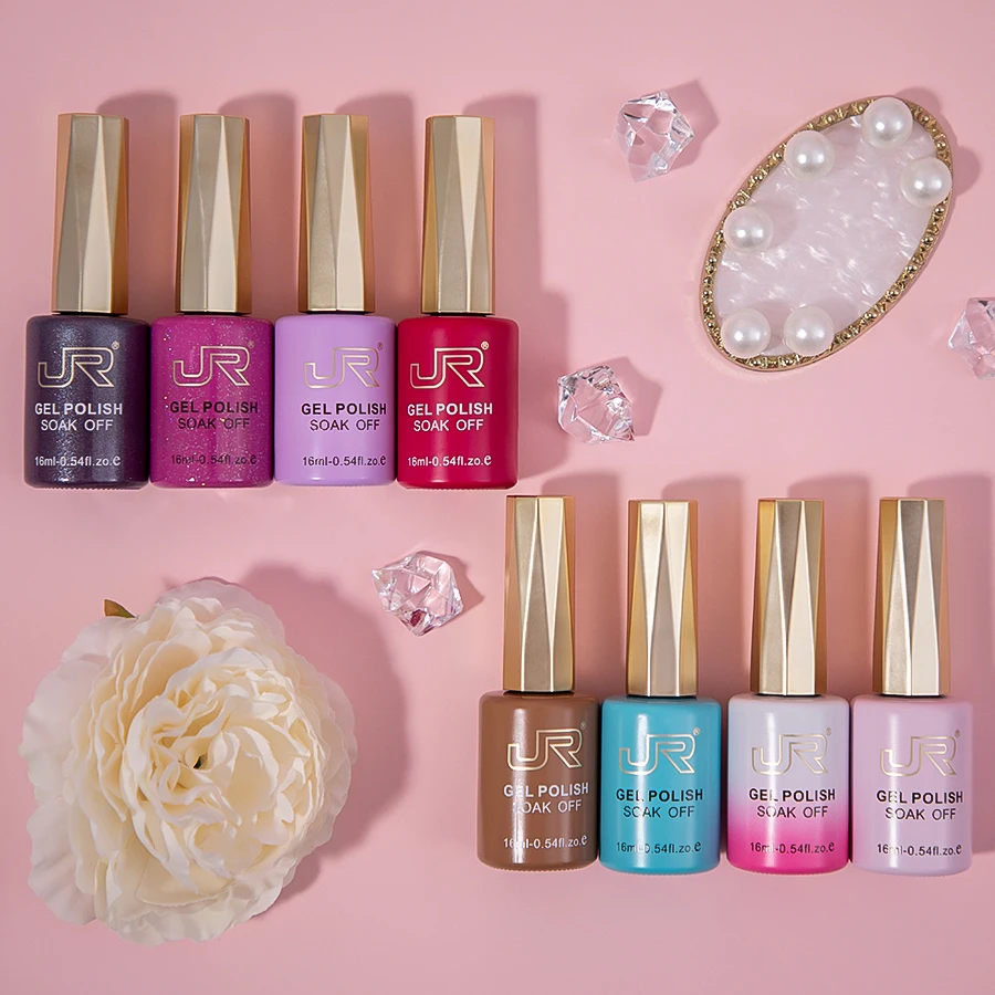 JR 6 قطعة 16 مللي مجموعة طلاء الأظافر هلامية بما في ذلك الأحمر الوردي عارية هلام البولندية عدة UV LED نقع قبالة البولندية المنزل لتقوم بها بنفسك الهدايا #5