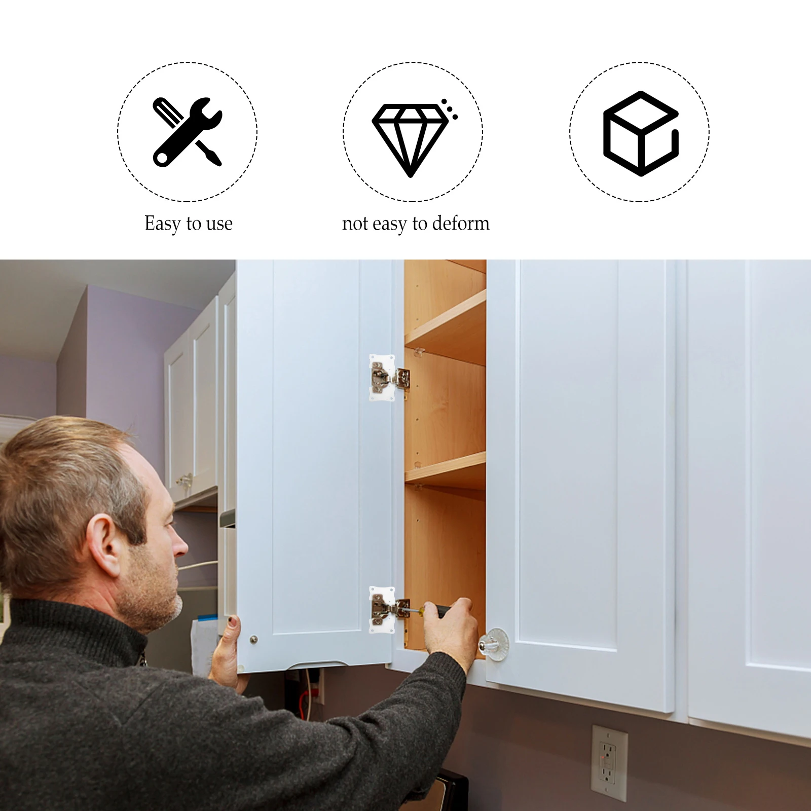 

10pcs Stainless Steel Hinge Fixing Plate Kit For Cabinet Door Repair Bracket Heavy Duty Metal Mending Plate Hinge Hardware