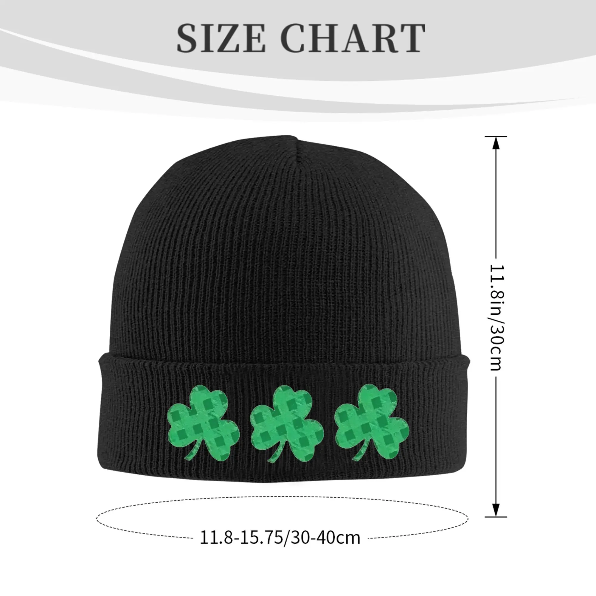 Clover Print Winter Skullies Beanies Hat Warm Autumn Knitted Hats Bonnet Caps for Women Men