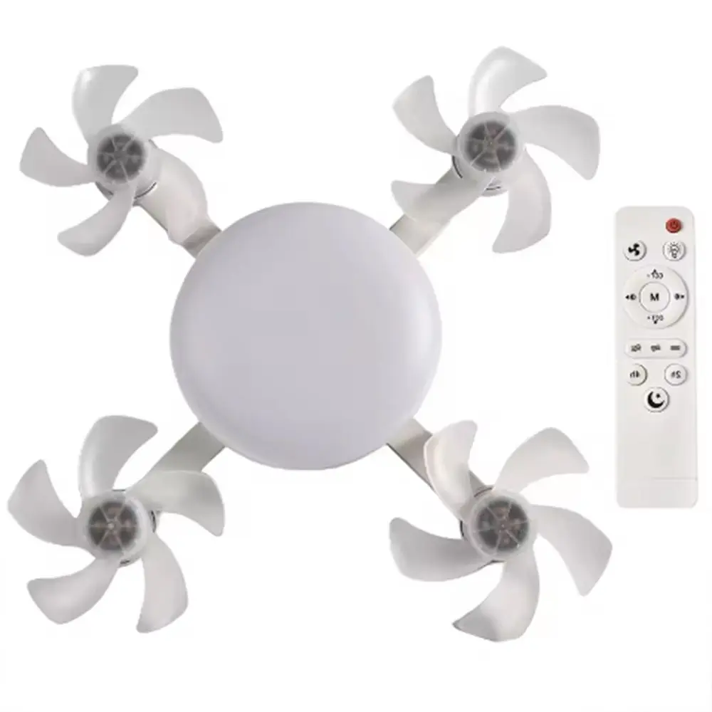 2 in 1 Ceiling Fan Remote Control 3 Gears Dimming Electric Cordless Fan Quiet Universal Hanging Fan with LED Light Dining Room