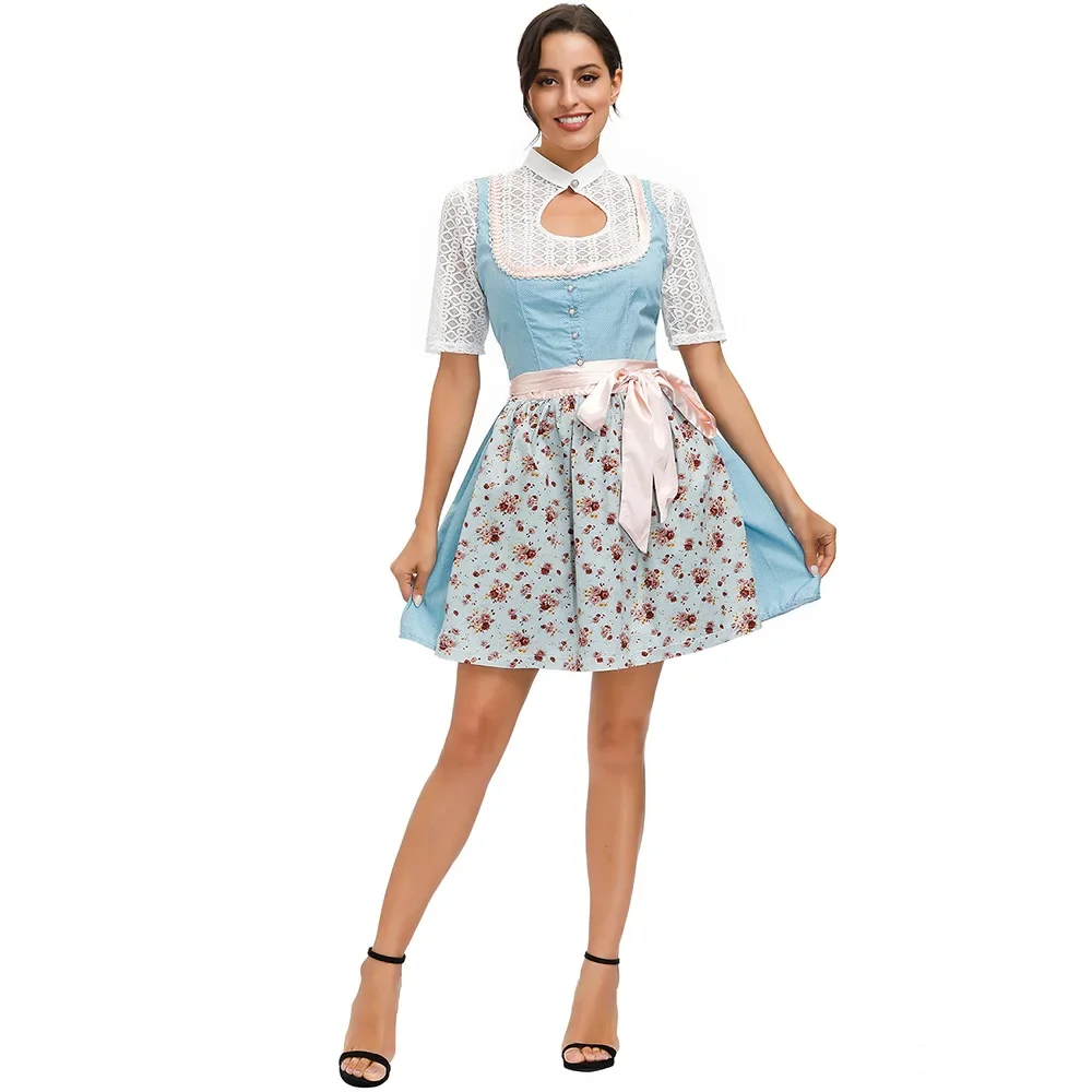 

Traditional Bavarian Octoberfest German Beer Wench Girl Costume Dirndl for Women Halloween Costumes Fancy Dress