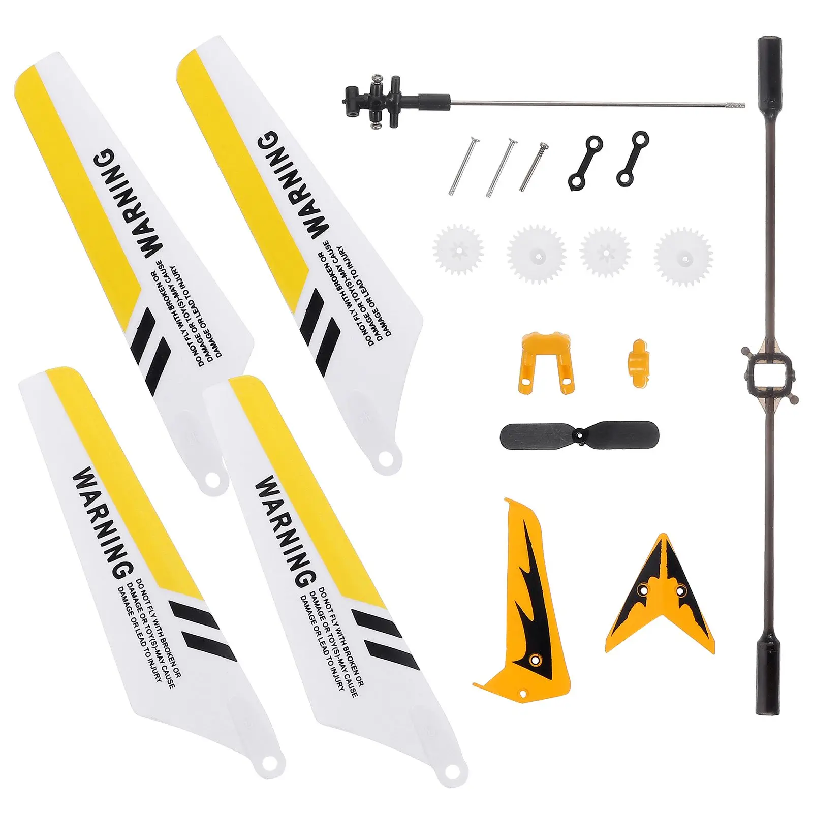 

S107G Spare Parts Set Replacement Helicopter Accessories Yellow ABS Alloy Main Tail Blades Decorations Connect
