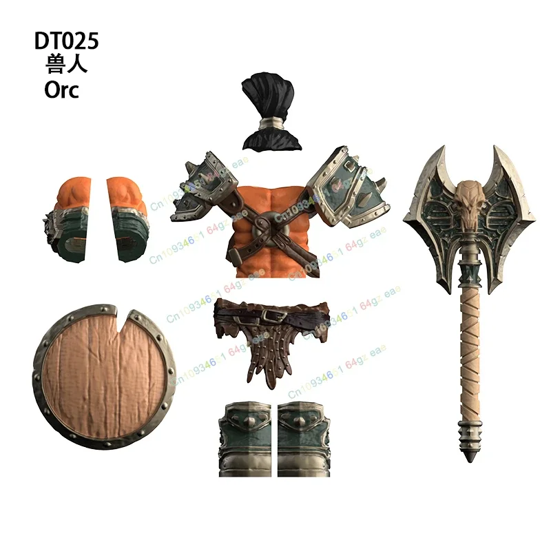 Célèbre série de jeux armure soldats Orc corne de taureau coiffure accessoire figurines d'action bloc de construction World of Warcraft jouets DT027