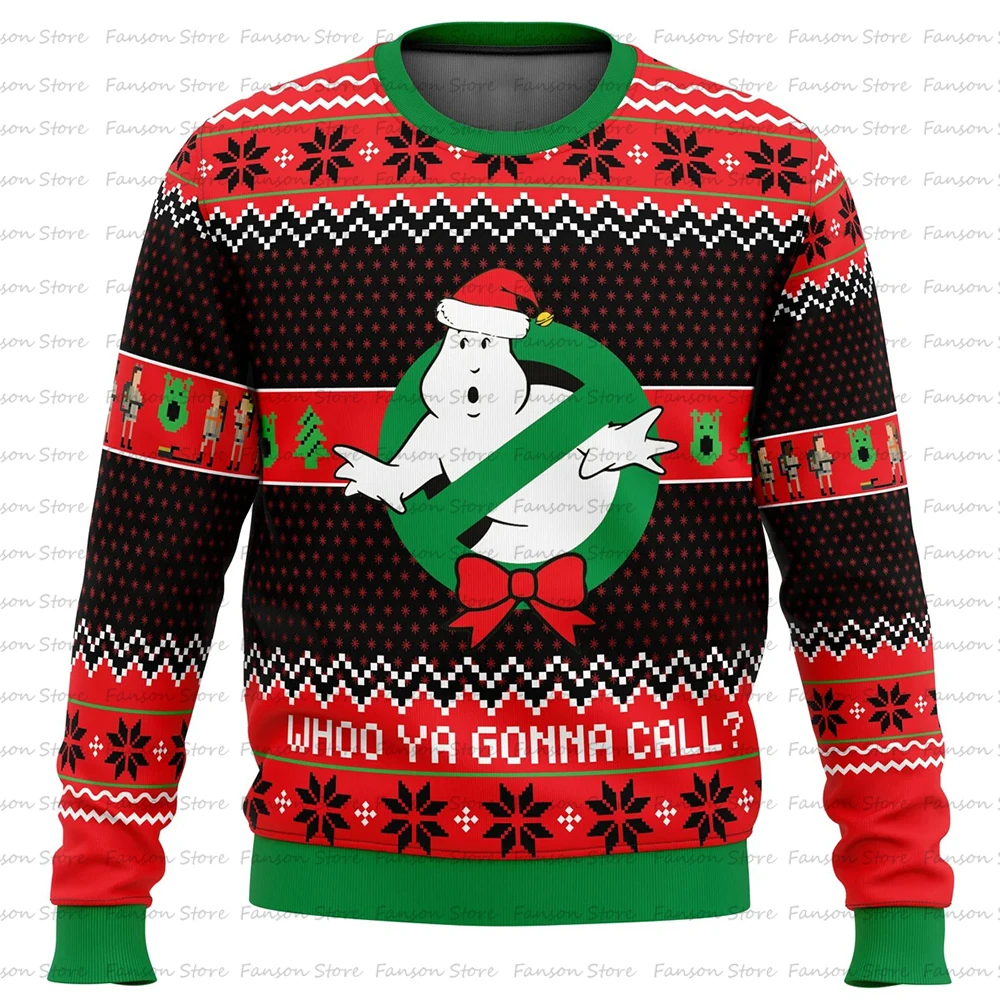 Bustin Christmas Ghostbusters Ugly Christmas Sweater Cartoon Anime Women Men Pullover Top 2025 New Couple Hoodie Sweatshirt