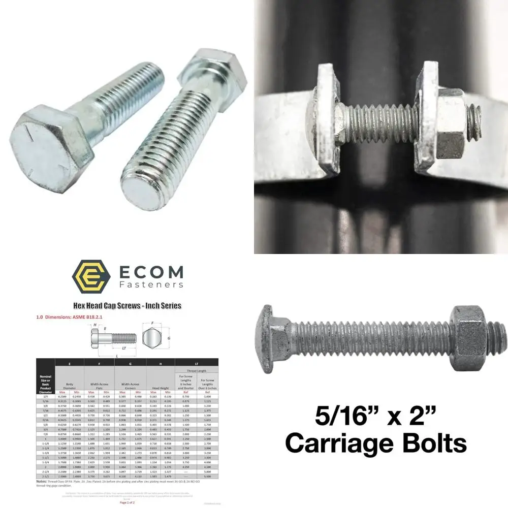 براغي سداسية من الفولاذ المطلي بالزنك من الدرجة 5، 5/16-18 × 2 بوصة، خيط خشن، ملولبة جزئيًا، 800 قطعة