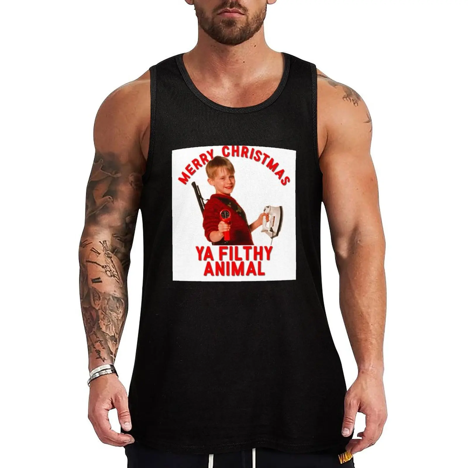 

Merry Christmas Ya Filthy Animal Tank Top gym t-shirts Men's gym t-shirt t-shirt for man