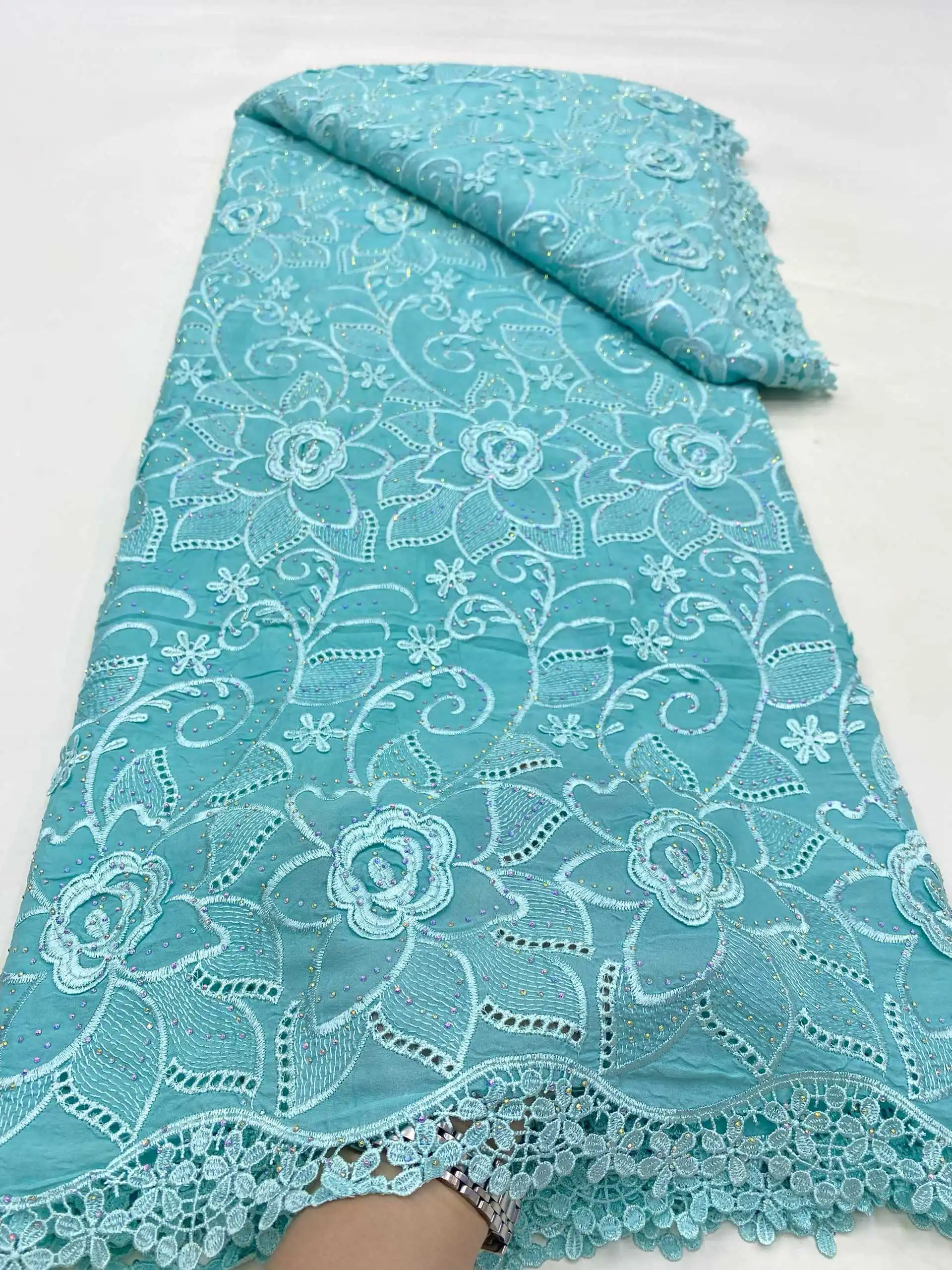 

2025 African Chiffon Lace Fabric High Quality Lace Material Nigerian French African Green Lace Fabrics For Women Wedding
